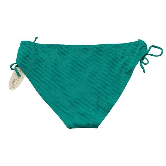 Mynah Green Textured Hipster Bikini Swimsuit Bottom Lined Adjustable Ties Large - Picture 4 of 11